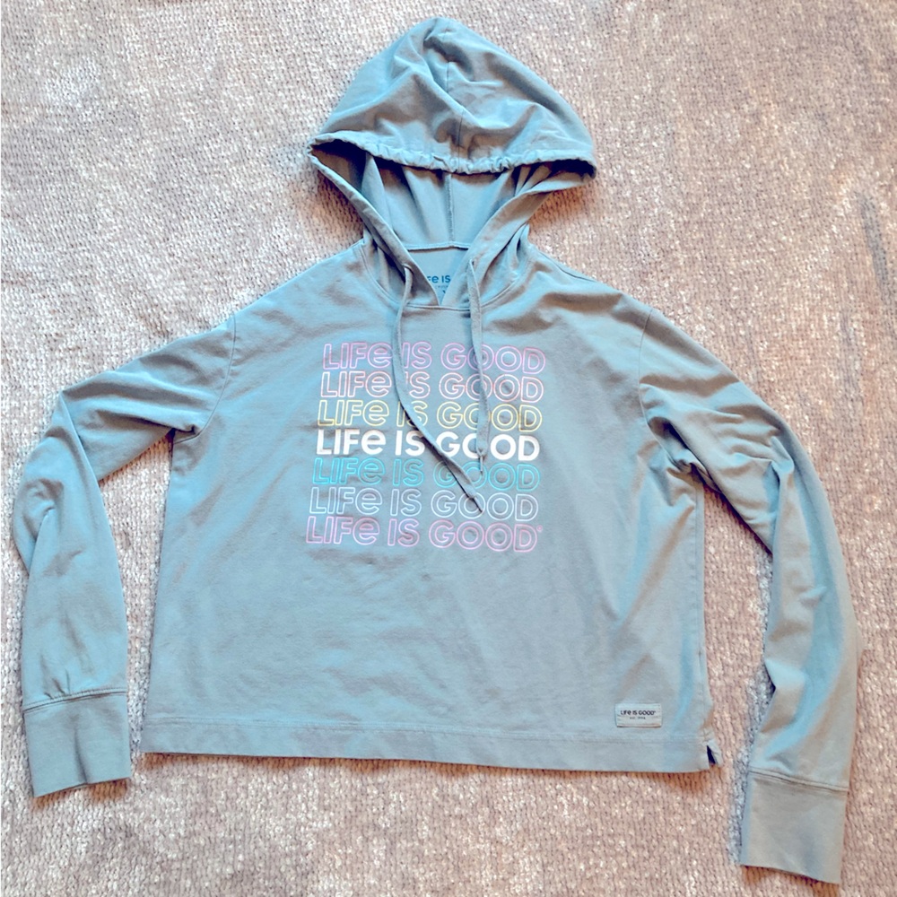 Life‎ Is Good Hoodie Pullover Lightweight XS